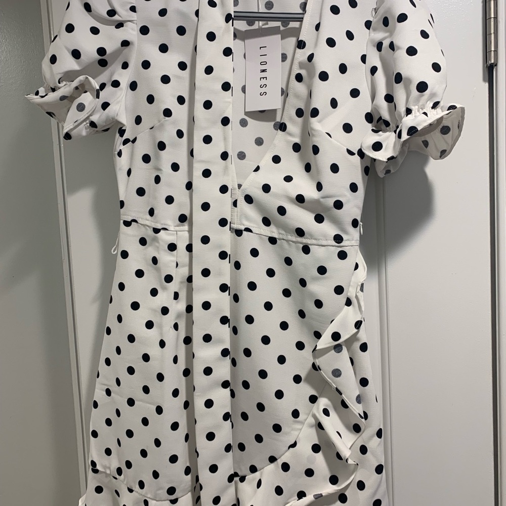 Polka Dot Lioness Mini Dress - Picture 3 of 4